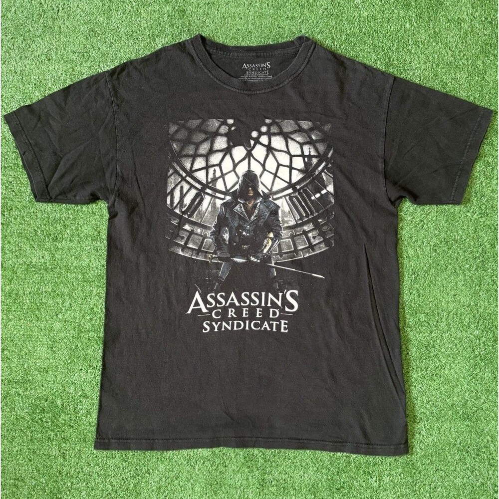 Assassins Creed Promo Shirt Men’s Medium Black Syndicate GameStop Short Sleeve